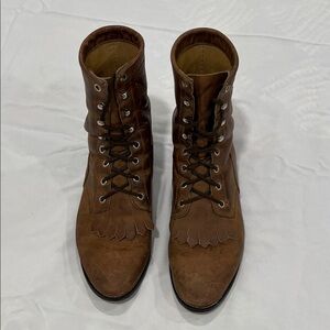 Diamond J Supply Co. Brown Leather Men's Lace up Boots